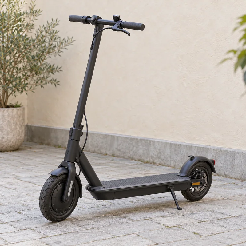 Dunkler elektrischer Tretroller